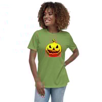 Image 4 of Women's Relaxed T-Shirt - Jack O Lantern Vintage Red-Yellow