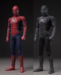 Image 1 of 【sold out】1/12 custom figure Tobey spiderman symbiote red/black version