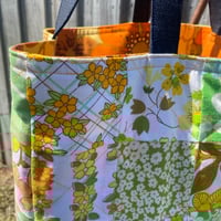 Image 5 of Sunny Denim Delight Handmade Tote Bag Upcycled Vintage Fabrics & Denim