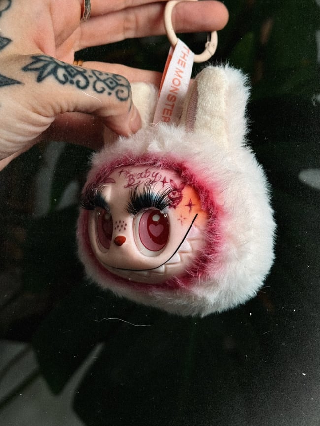Pink Lafufu Head Bag Ornament