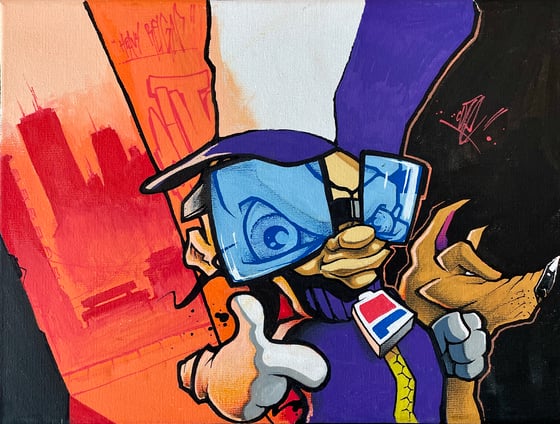 Image of One Man and His Dog Canvas