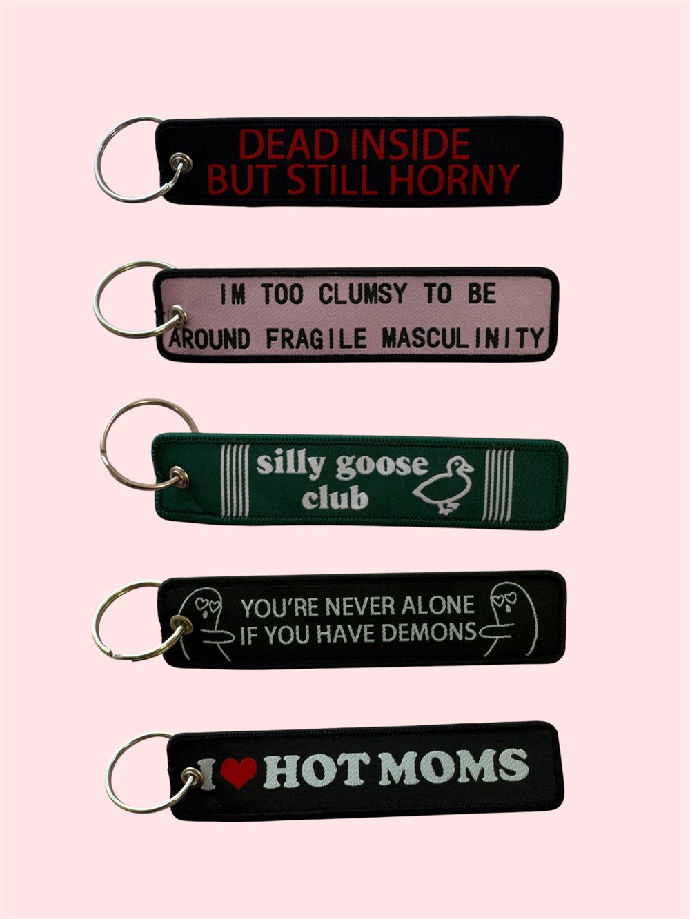 Image of Slogan Fabric Keyring