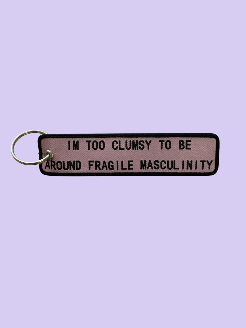 Image of Slogan Fabric Keyring