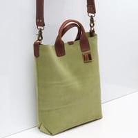 Image 2 of Suede Two-way Tote in avocado