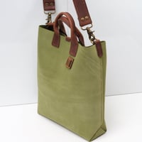 Image 5 of Suede Two-way Tote in avocado