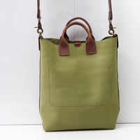Image 3 of Suede Two-way Tote in avocado