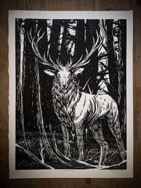 Image 1 of Linogravure "L'esprit cerf"
