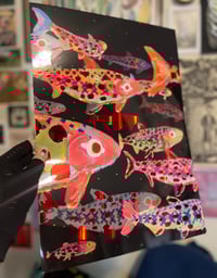 Crowded Large Red Foil Prints 