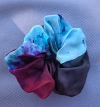 Image 1 of Burgundy Down, Orange Riddle scrunchie 4