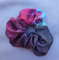 Image 1 of Burgundy Down, Orange Riddle scrunchie 6