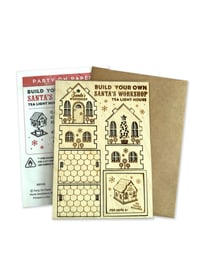 Image 2 of Set of 5, build-your-own miniature Santa's workshop greeting card