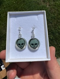 Image of 17.5mm alien coin earrings 