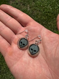 Image of 17.5mm alien coin earrings 
