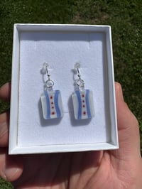 Image of 12.5x17.5 ish Chicago flag earrings 