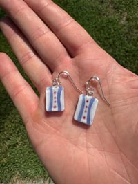 Image of 12.5x17.5 ish Chicago flag earrings 