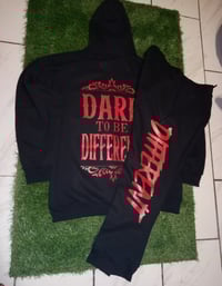 Image 2 of BLACK & RED "DIFFERENT" JOGGER SET