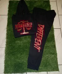Image 1 of BLACK & RED "DIFFERENT" JOGGER SET
