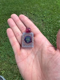 Image of Blue skull w/ red pattern
