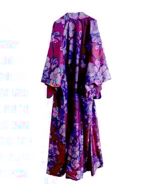 Image of Copy of Kimono dame af kobaltblå silke m meisen vævning