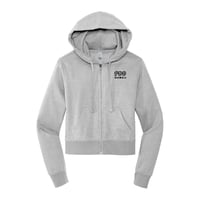 Image 1 of Women's Cropped Full-Zip Hoodie - Heather Grey
