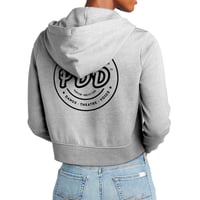 Image 3 of Women's Cropped Full-Zip Hoodie - Heather Grey