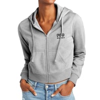 Image 2 of Women's Cropped Full-Zip Hoodie - Heather Grey