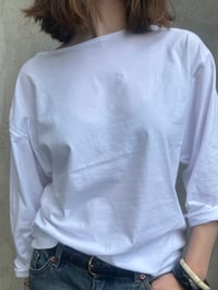 Image 3 of Long sleeve Tshirt loose fit boat neck Tshirt 