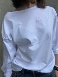 Image 2 of Long sleeve Tshirt loose fit boat neck Tshirt 