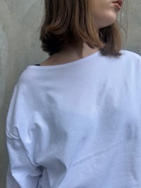 Image 4 of Long sleeve Tshirt loose fit boat neck Tshirt 