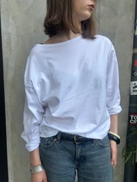 Image 8 of Long sleeve Tshirt loose fit boat neck Tshirt 