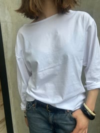 Image 9 of Long sleeve Tshirt loose fit boat neck Tshirt 