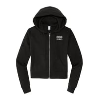 Image 1 of Women's Cropped Full-Zip Hoodie - Black