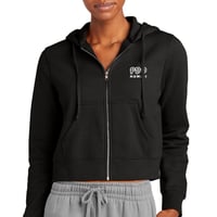 Image 3 of Women's Cropped Full-Zip Hoodie - Black