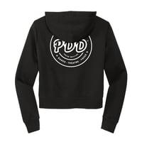 Image 2 of Women's Cropped Full-Zip Hoodie - Black