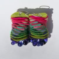 Image 1 of Interpolated Twist Earrings (grape)