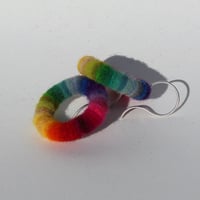 Image 2 of Spectrum Hoop earrings (purple top)