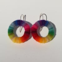 Image 1 of Spectrum Hoop earrings (purple top)