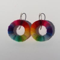 Image 1 of Spectrum Hoop earrings (red top)