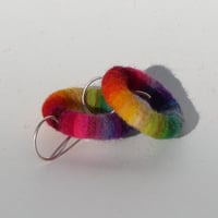 Image 2 of Spectrum Hoop earrings (red top)