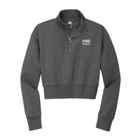 Image 1 of Women's Cropped Half-Zip Pullover - Heather Charcoal