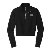 Image 1 of Women's Cropped Half-Zip Pullover - Black