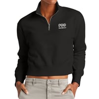 Image 3 of Women's Cropped Half-Zip Pullover - Black