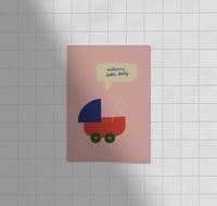 Image 1 of Postkarte - Kinderwagen / Rosa