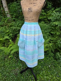 Image 1 of Linen Half Apron in Soft Pastel Stripes