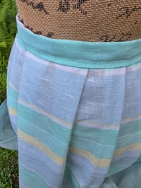 Image 6 of Linen Half Apron in Soft Pastel Stripes