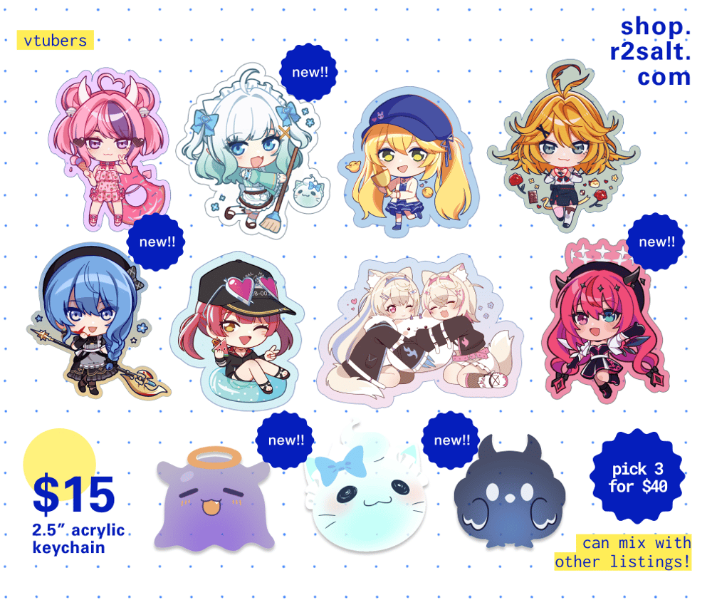Image of Hololive / Indie Vtuber 2.5" Acrylic Charm