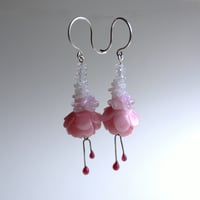 Image 1 of Floral gradient earrings (pink)