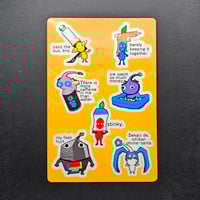 Image 1 of Convention Critters Sticker Sheet.