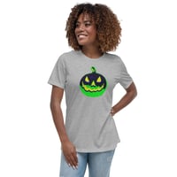 Image 4 of Women's Relaxed T-Shirt - Jack O Lantern Vintage Green-Black
