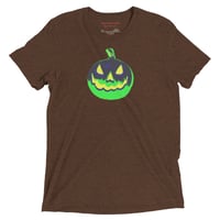 Image 18 of Short Sleeved T-shirt (Adult M/F) - Jack O Lantern Vintage Green-Black